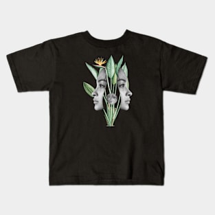 Surreal Floral Collage Art Kids T-Shirt